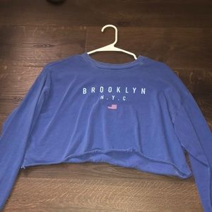 Blue long sleeve Brooklyn crop top
